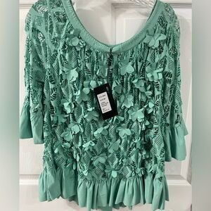 Alberto Makali Mint Green Floral Blouse